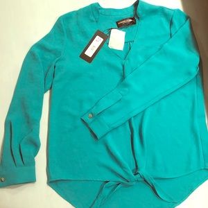 NY&C Gabrielle Union Green Tie Top